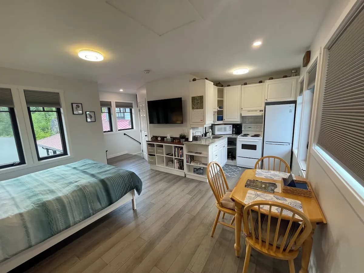 Living Space & Kitchen in our Telegraph Cove Vacation Rental