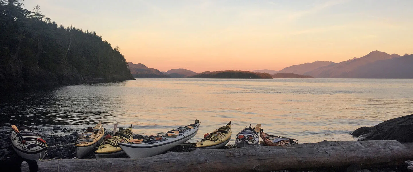 Kayaks at the waters edge